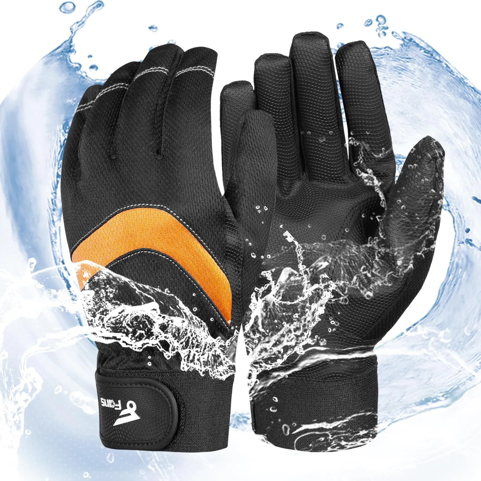 8 Fans Medium Waterproof Fleece-Lined Gloves for Fishing, Gardening & Car Washing, Unisex