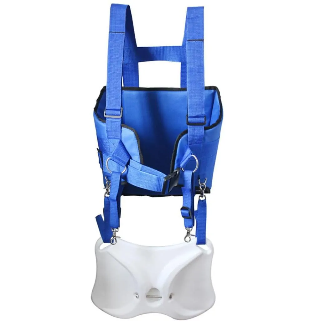 Adjustable Fishing Rod Fighting Belt with Shoulder Back Harness, 88x35cm, Blue