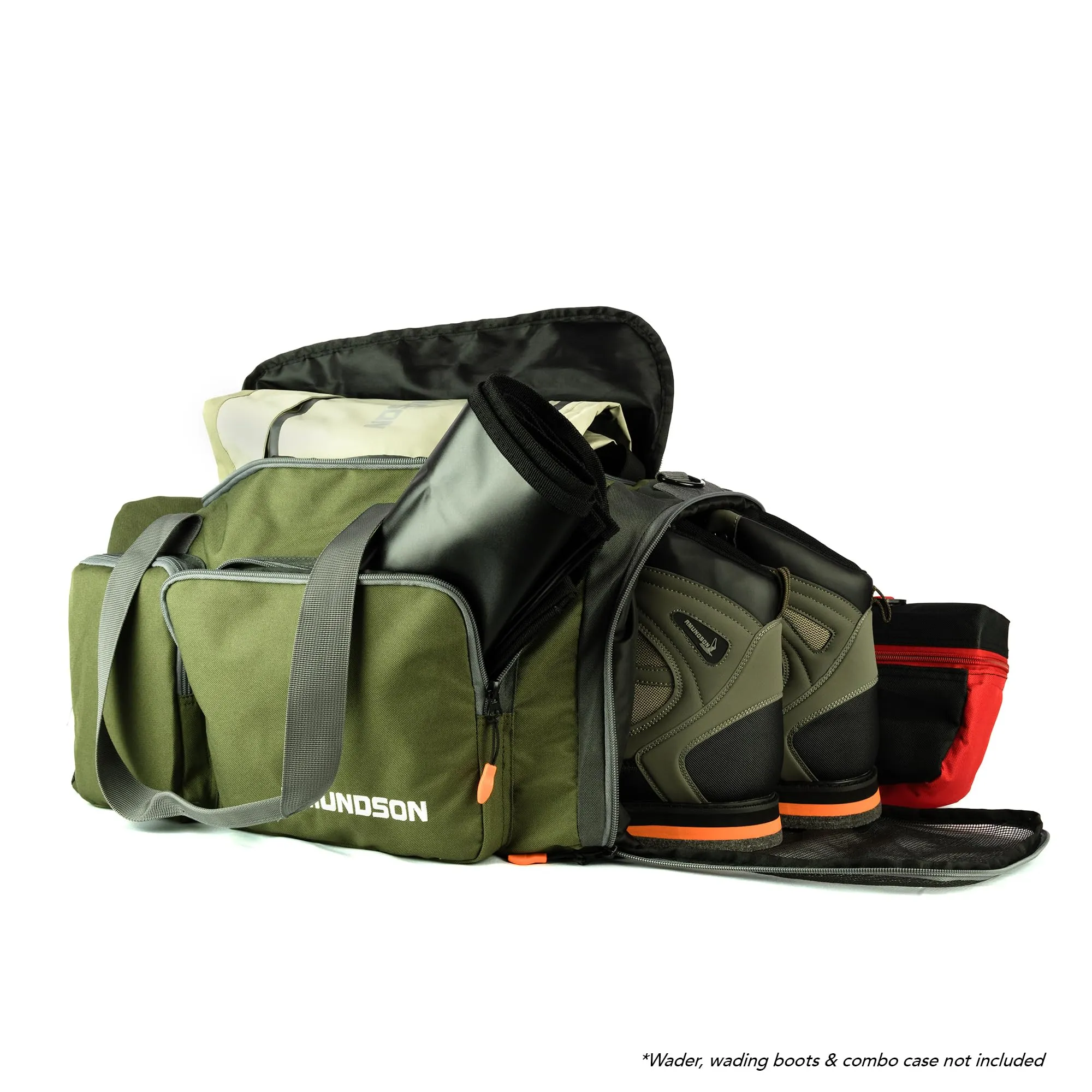 Amundson Wader & Boots Bag - 40L Capacity, Water-Resistant, Breathable Mesh Vents, Durable Straps