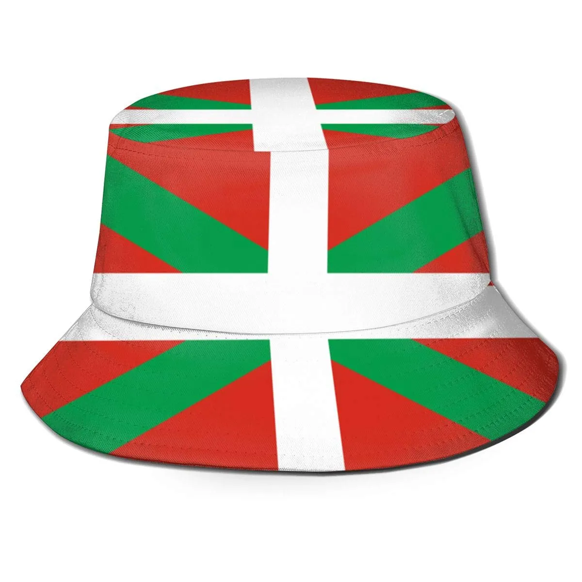 Basques Flag Bucket Hat - Unisex Fisherman Summer Cap - Lightweight, Breathable, Foldable