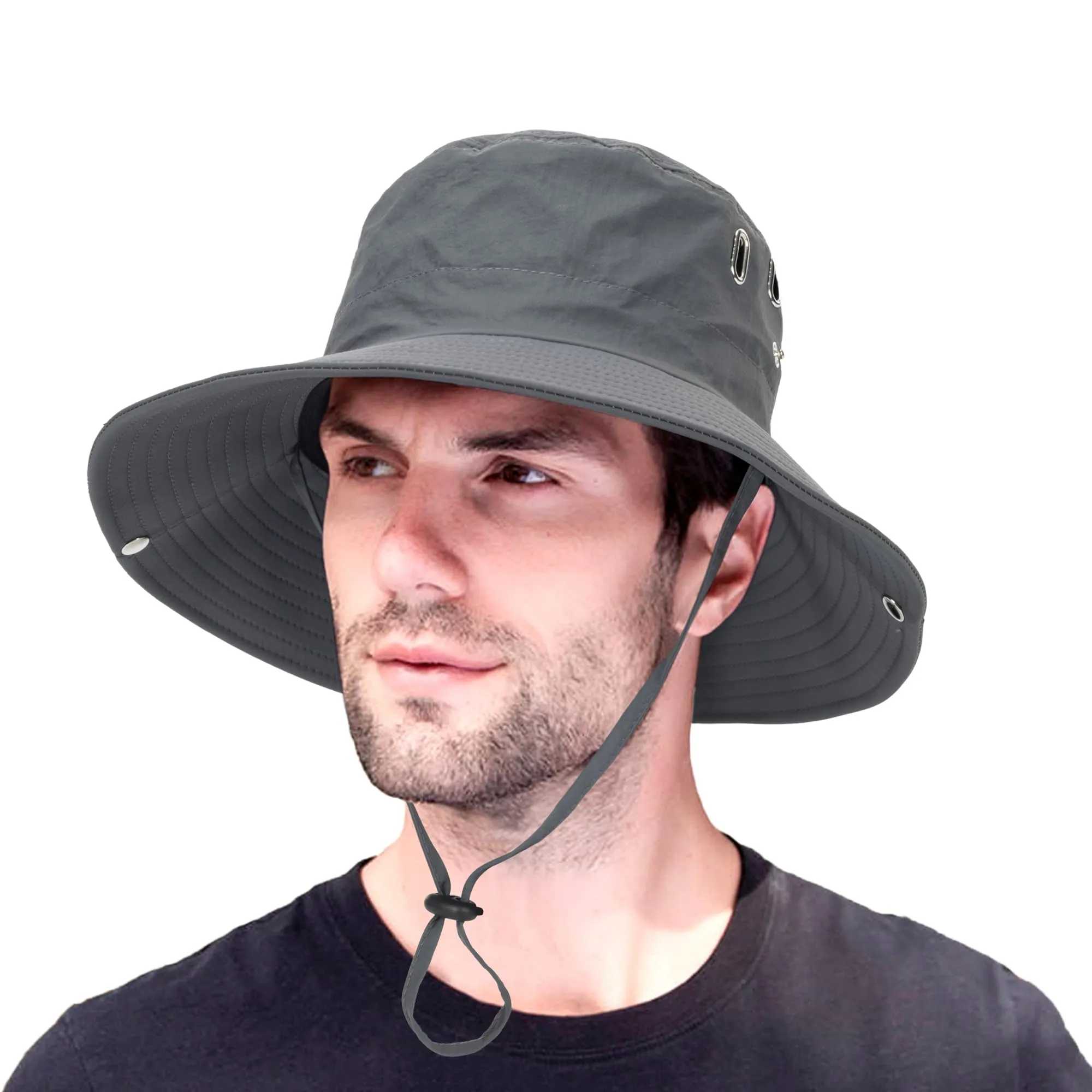 Breathable UV-Protection Fishing Hat for Men - Packable Summer Boonie Bucket Hat