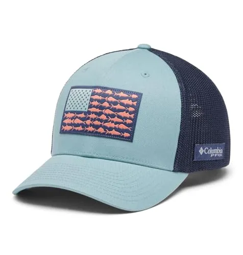 Columbia Unisex PFG Fish Flag Mesh Ball Cap - Crushed Blue/Nocturnal - Large/X-Large