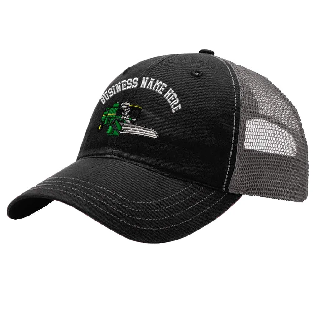 Custom Trucker Hat with Combine Harvester Embroidery - Personalized Cotton by Speedy Pros