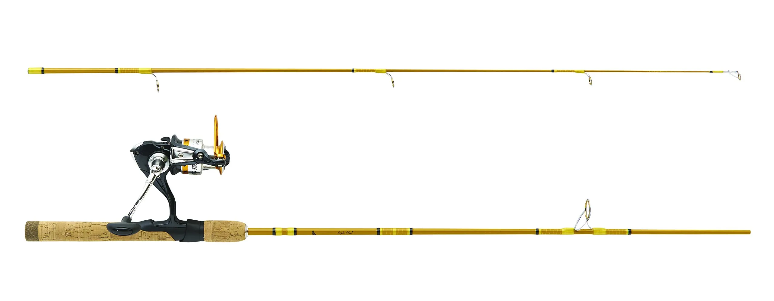 Eagle Claw CG56LS2C Crafted Glass Spinning Combo, 5'6' Light Power, 2-Piece Fishing Equipment