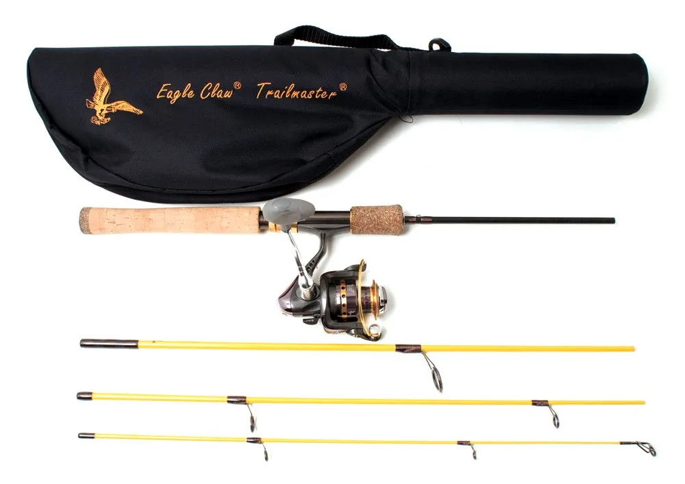 Eagle Claw TMM66S4C Trailmaster Spinning Combo 6'6' Medium Power 4-Piece Rod with Reel