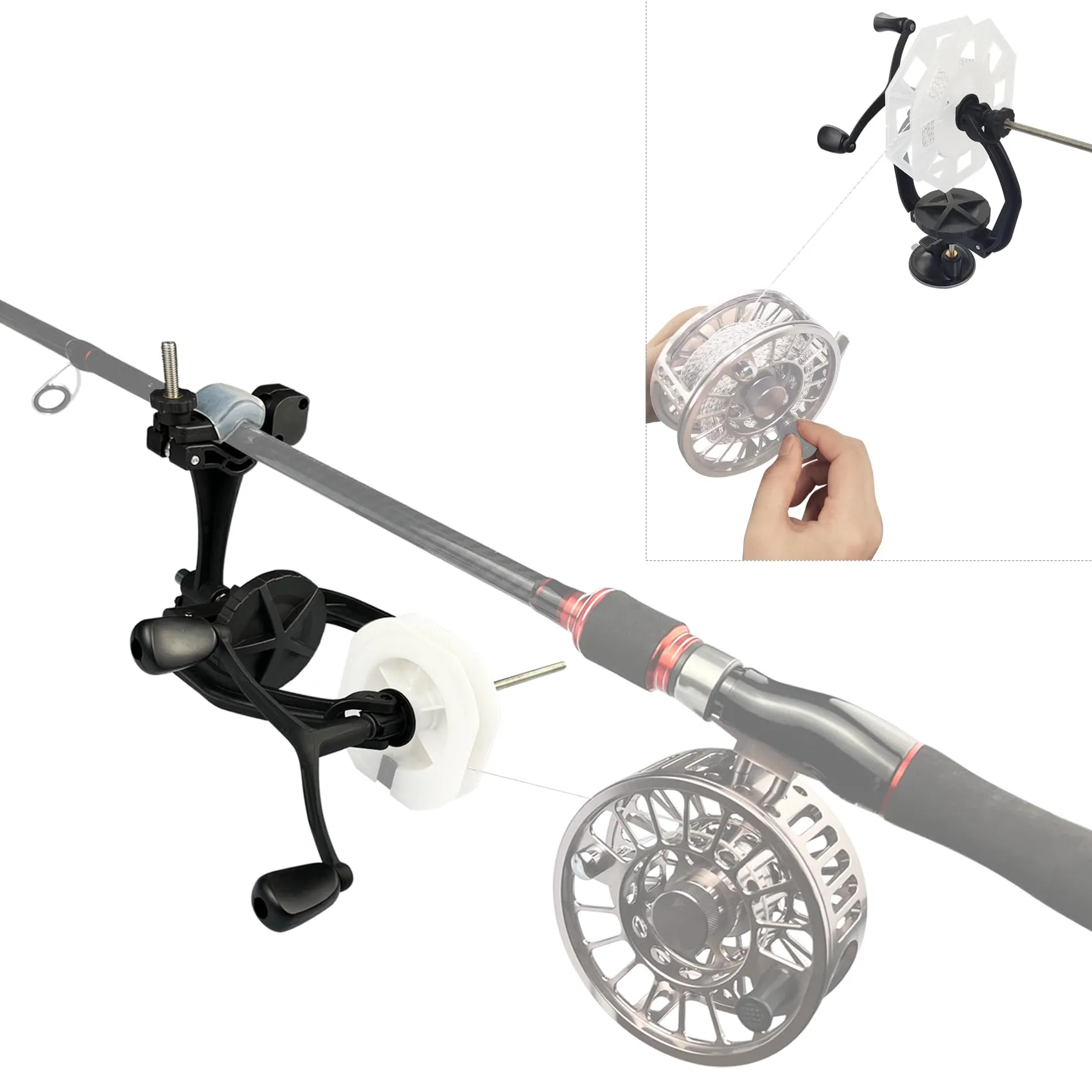 Fishing Line Spooler with Unwinding Function, Compatible with Spinning and Baitcasting Reels