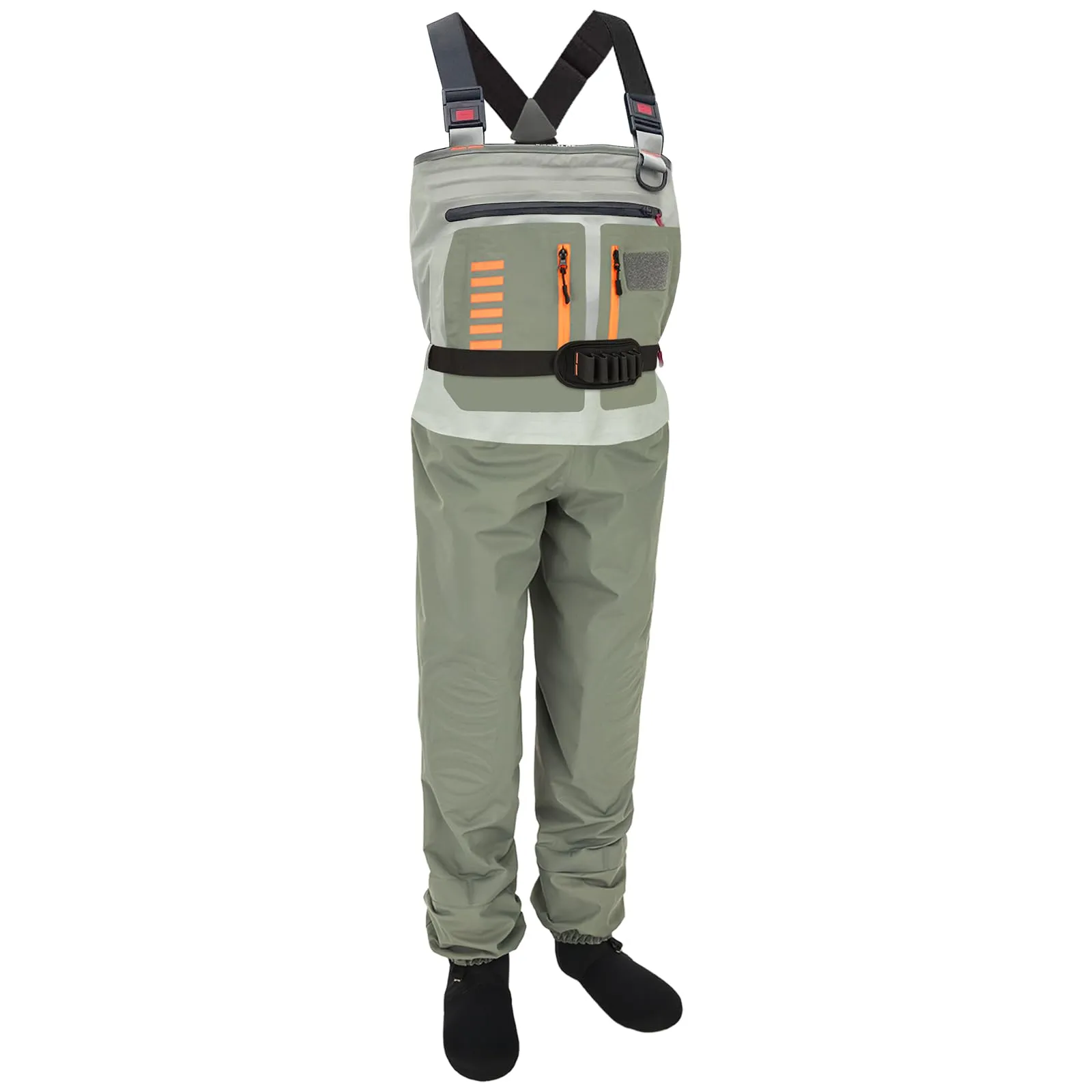 Fishing Waders for Men Women, Waterproof Breathable Stocking Foot Chest Waders M8/W10