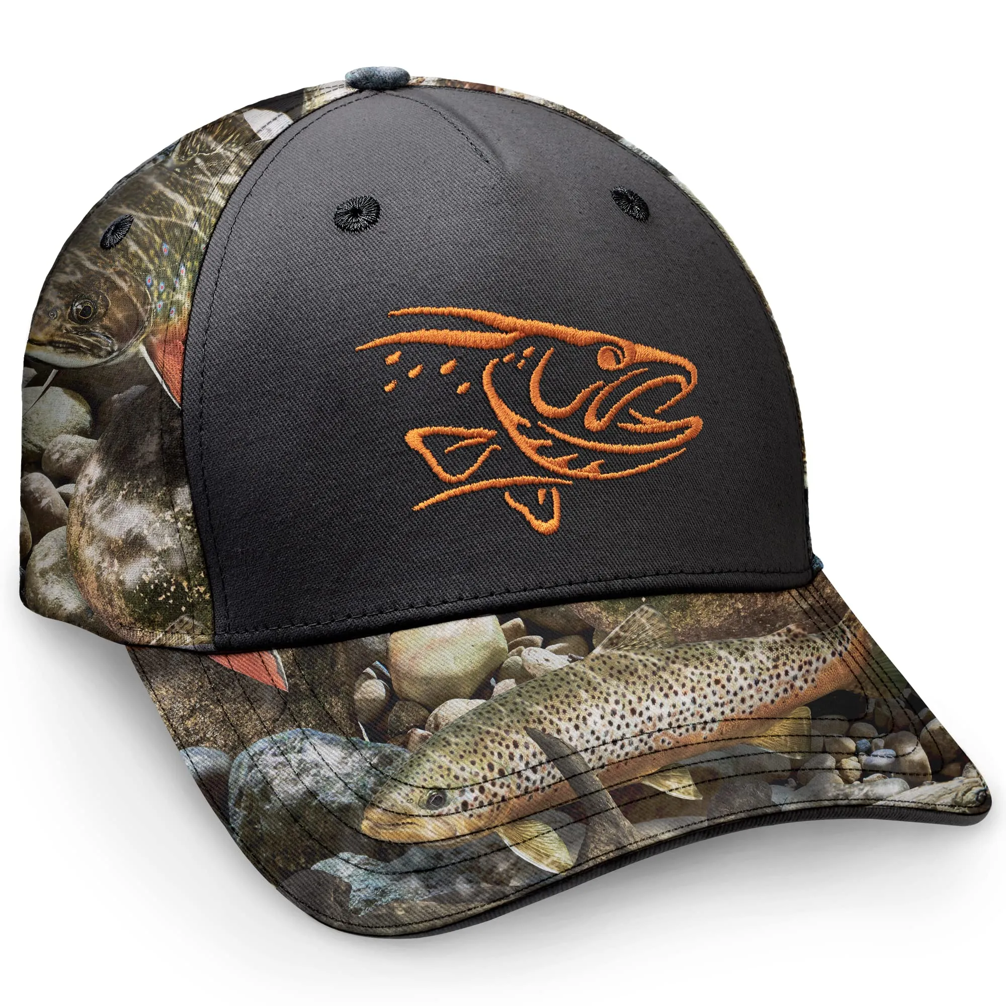 Fishouflage Shadow Strike Trout Hat - Camo Fishing Cap with Adjustable Closure