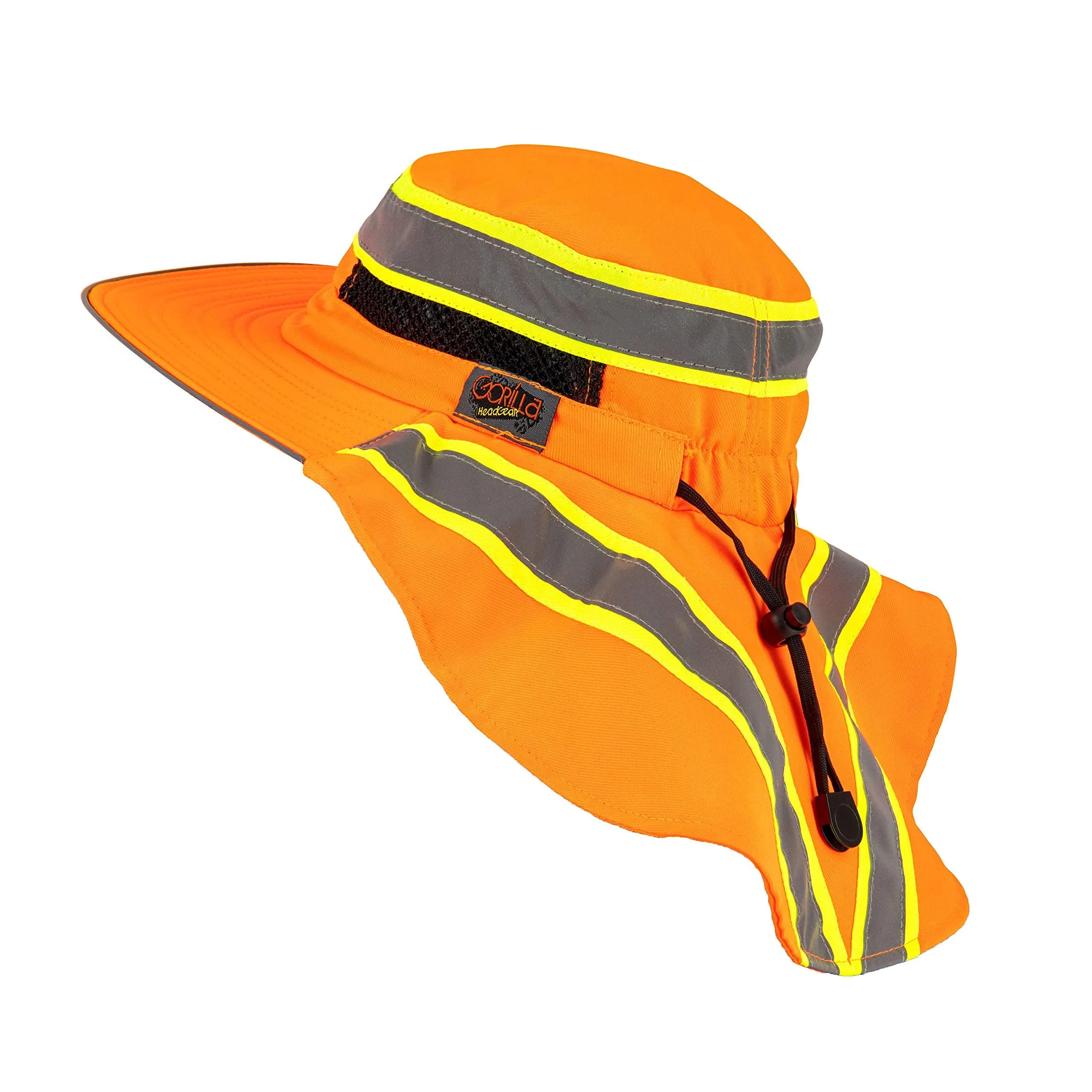 Hi-Visibility Reflective Safety Sun Hat UPF 50+ Wide Brim with Neck Flap X-Large-XX-Large