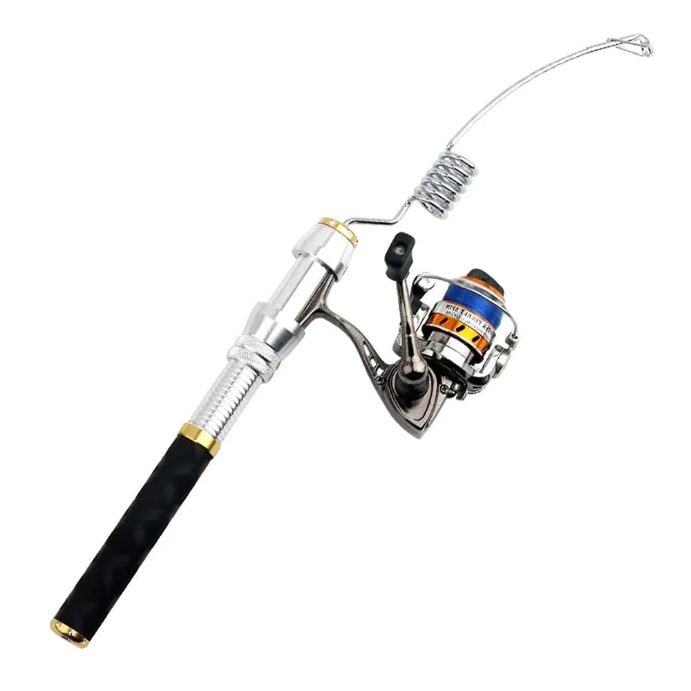 JOTOUCH Mini 6 Coil Fishing Rod & 4.3:1 Spinning Reel Combo, Adjustable Aluminum Handle