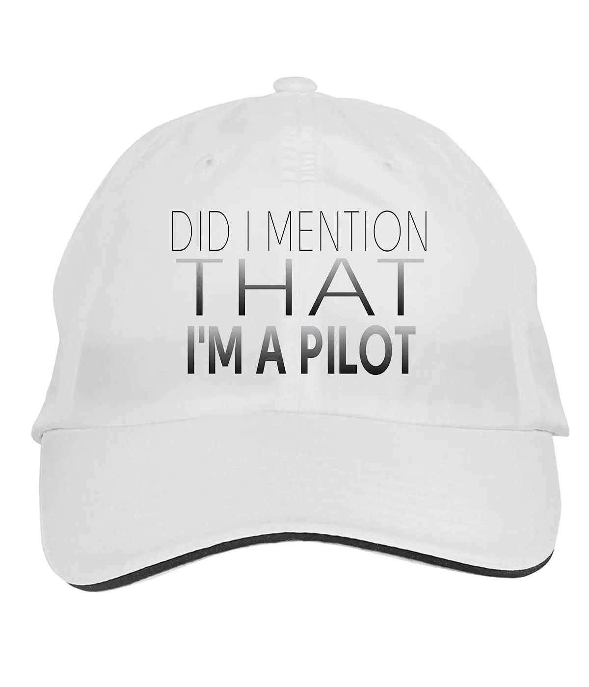 Makoroni Adjustable Pilot Hat - White 6-Panel Cap with Moisture-Wicking Inner Sweatband