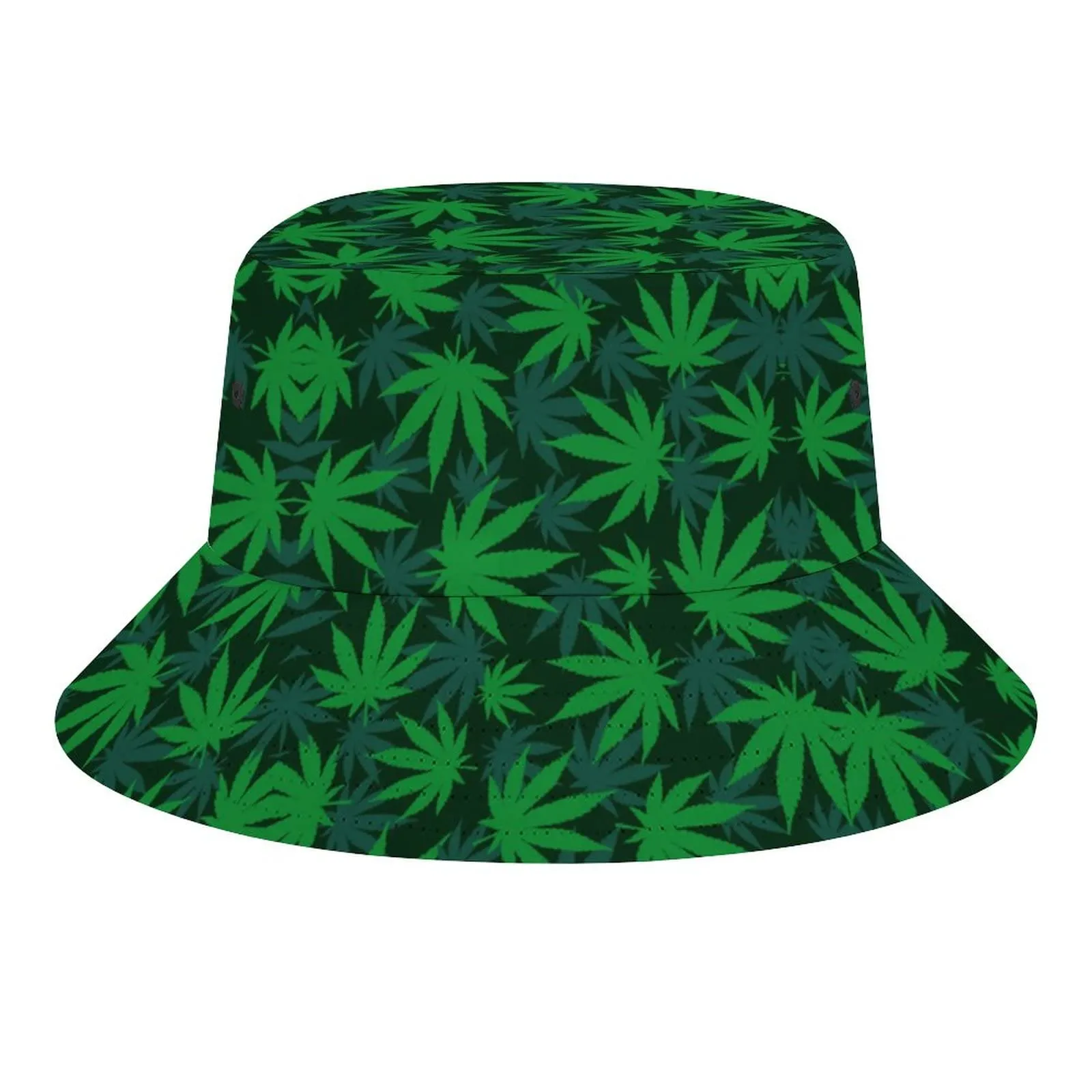 Marijuana-Cannabis Weed Bucket Hat for Men & Women - Lightweight Black Fisherman Cap