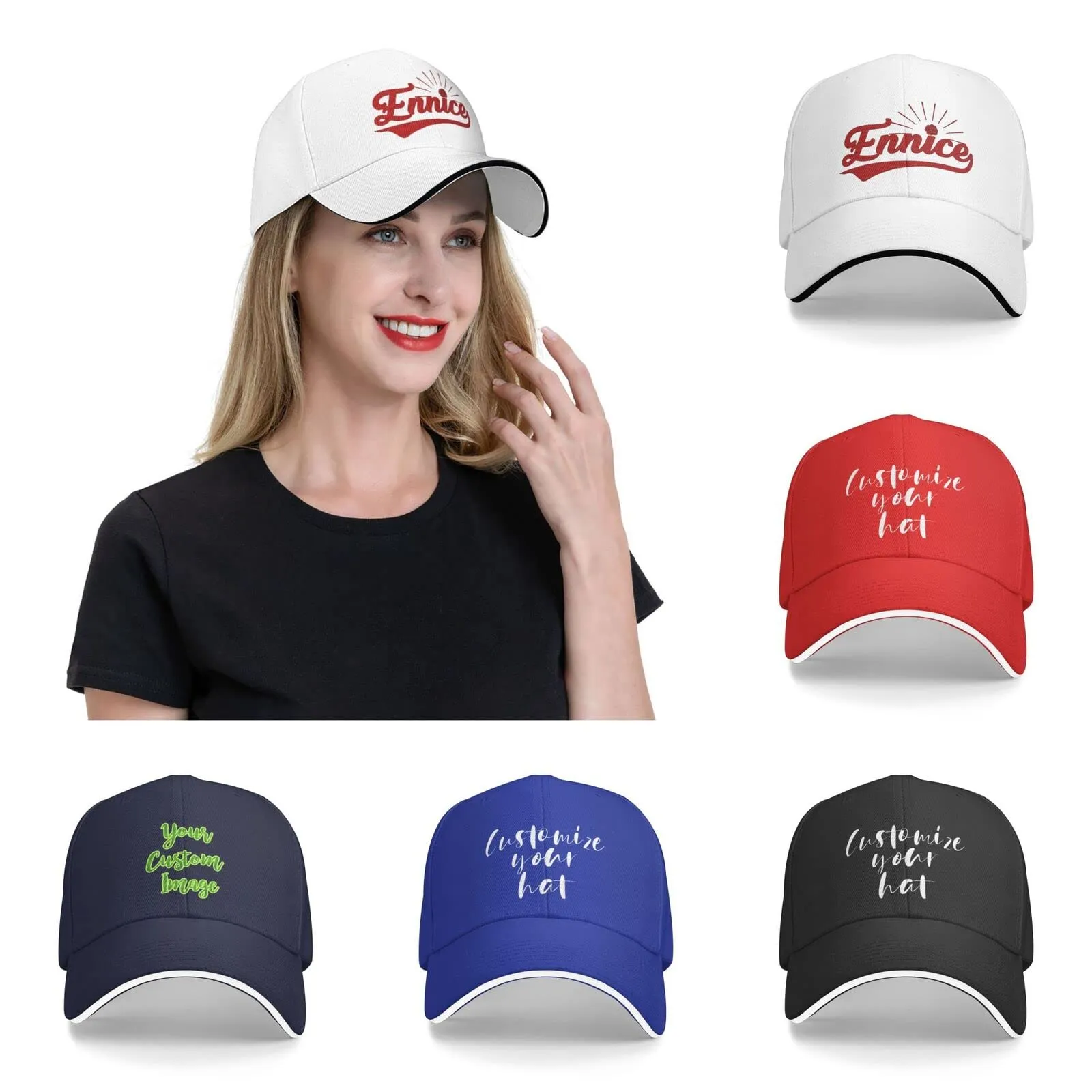 Personalized Adjustable Trucker Baseball Cap - Custom Text, Logo, High-Quality Sun Peak Hat