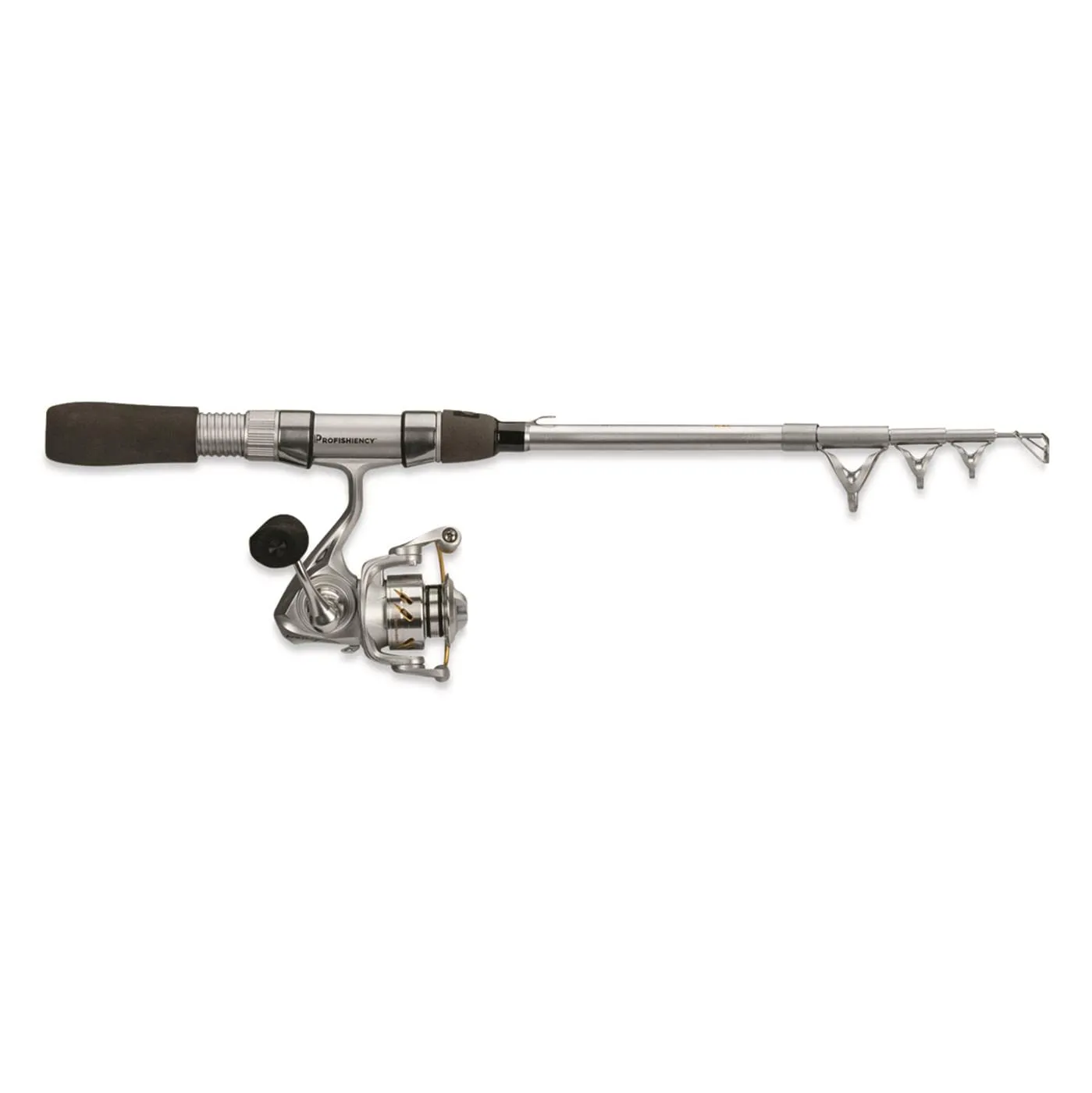 ProFISHiency Tiny Spinning Pocket Combo - 43' Telescopic Graphite Rod, 5.2:1 Gear Ratio