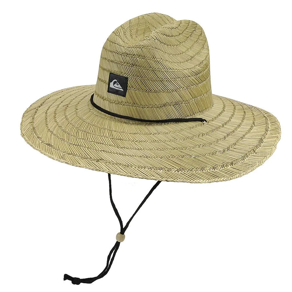 Quiksilver Men's Pierside Lifeguard Straw Hat - Adjustable Chin Strap, Small-Medium, Classic Style