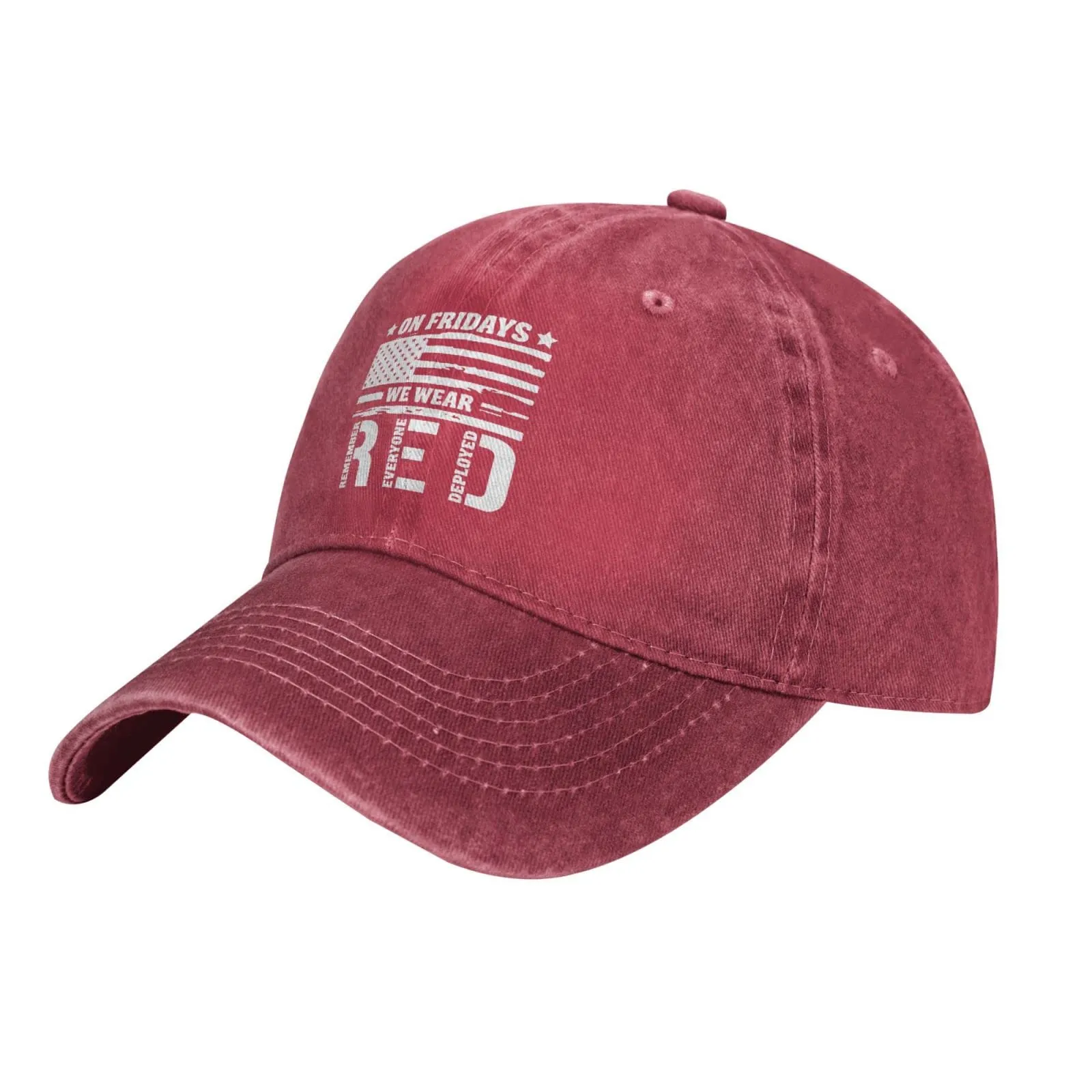 Remember-Everyone-Deployed-Red-Friday Baseball Cap - Adjustable Distressed Cotton Dad Hat