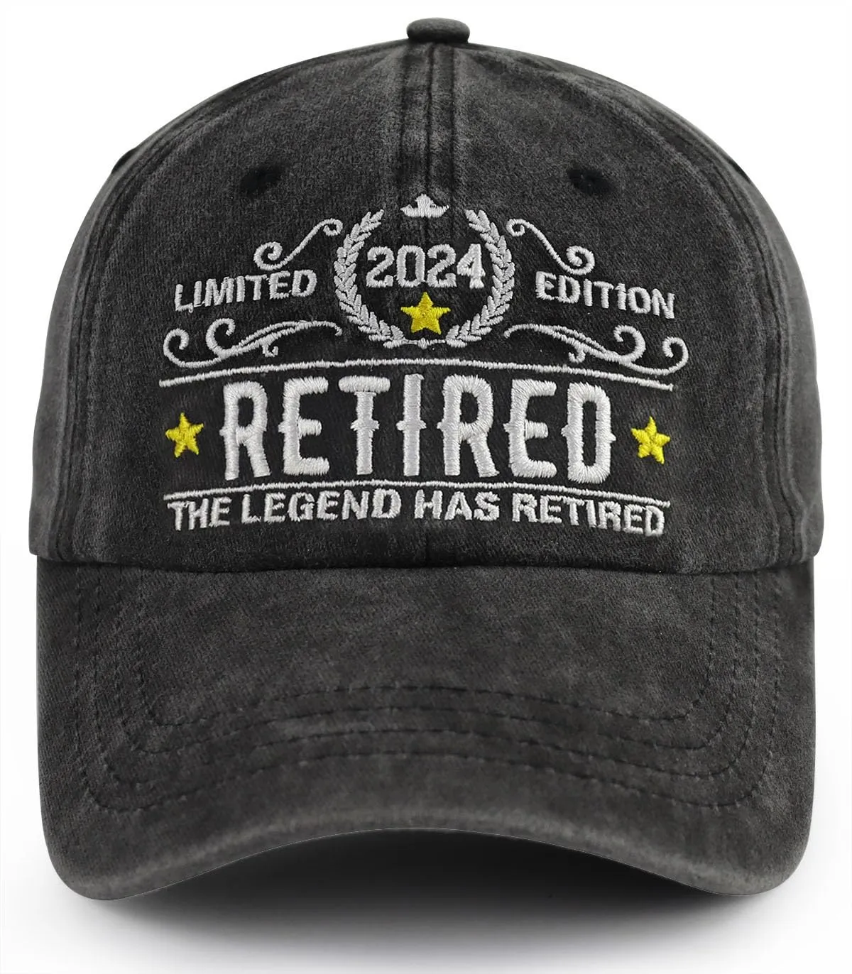 Retired Since 2024 Hat Limited Edition, Funny Adjustable Washed Cotton Embroidered Baseball Cap