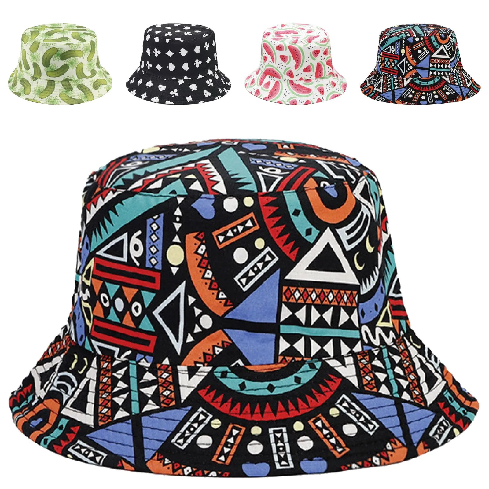 Reversible Bucket Hat for Women Summer Travel, Cute Double-Side Wear Fisherman Cap