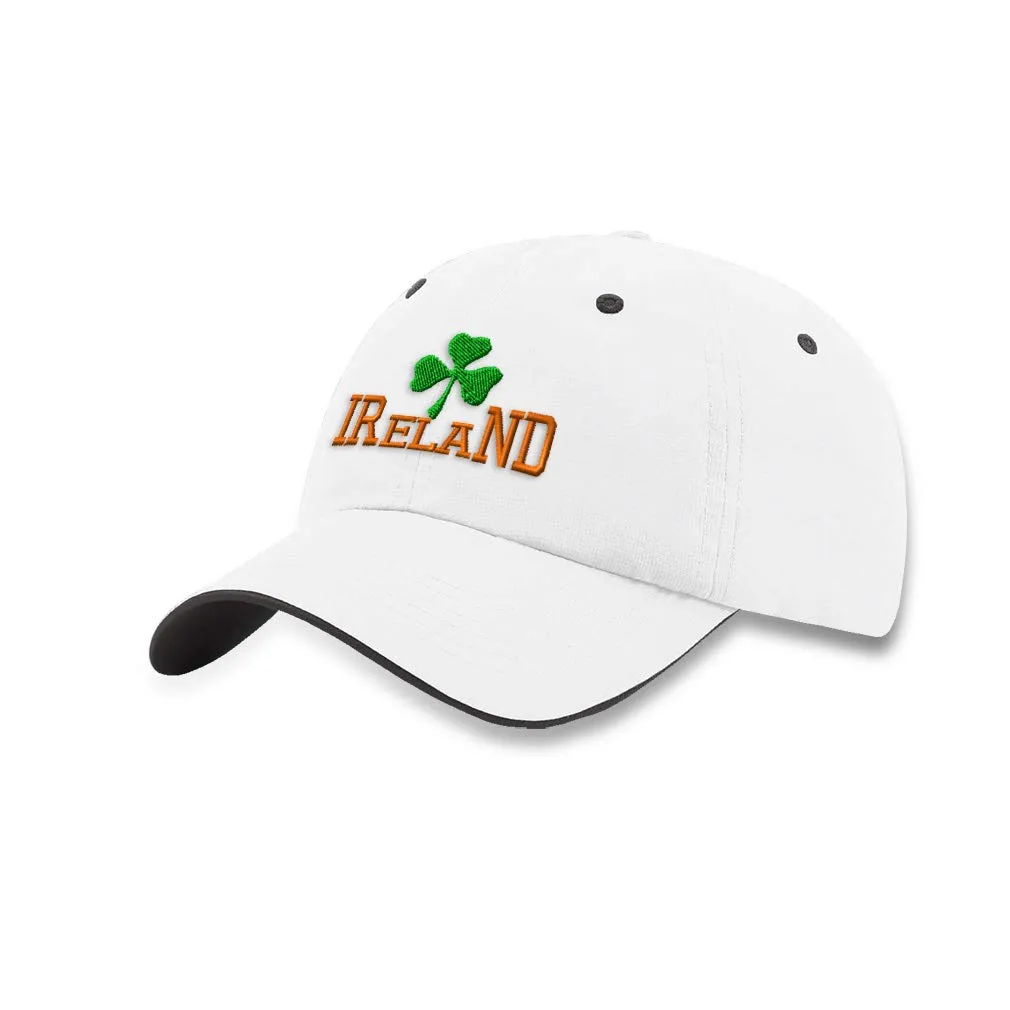 Richardson Soft Running Hat - Irish Embroidery Waterproof Baseball Cap - White Charcoal