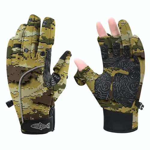 Riverruns Small Windproof Fishing Gloves with Fleece Lining, Water-Repellent, Touchscreen Features