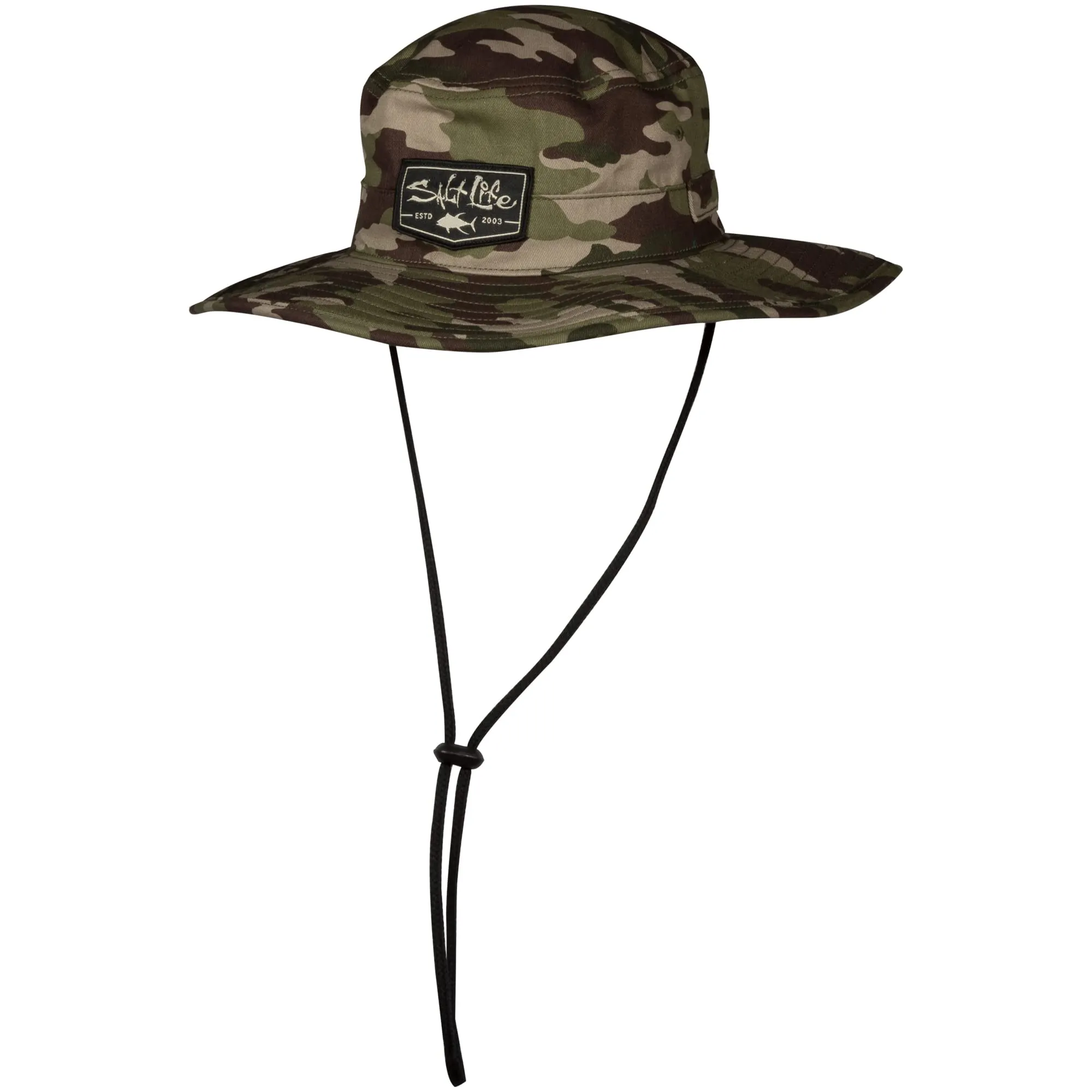 Salt Life Bravo Boonie Hat, Camo, OSFM – Adjustable, 100% Cotton, Front Woven Patch