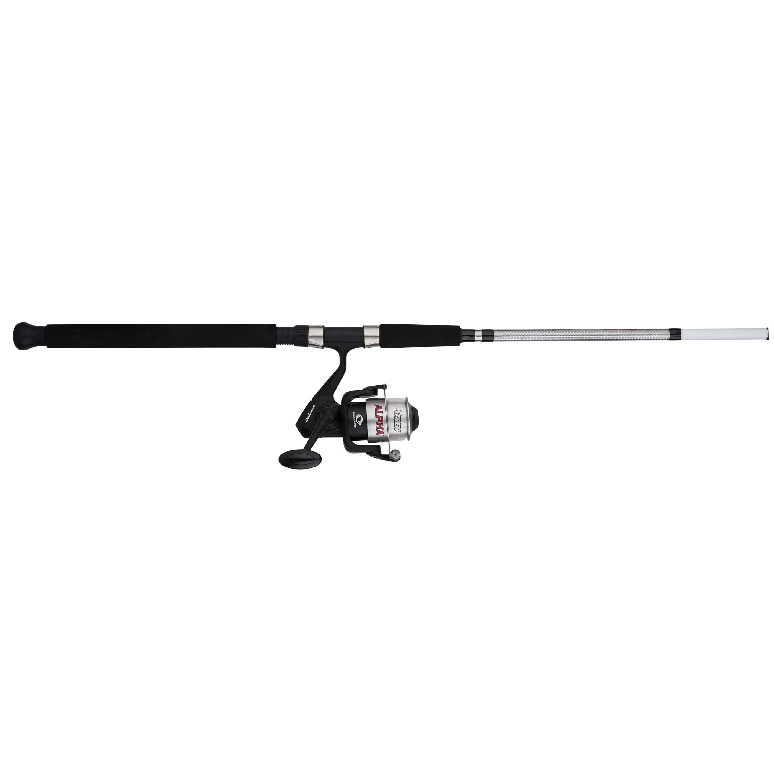 Shakespeare Alpha Spinning Combo 9' - White/Black, Smooth Ball Bearing Drive, Graphite Spool