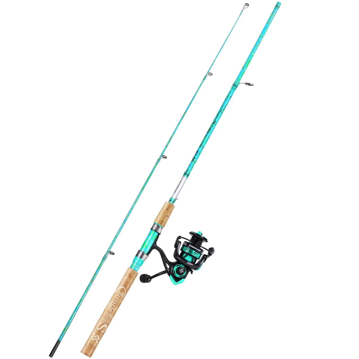 Sougayilang 5'6' Fishing Rod and Reel Combo - Durable Graphite & Fiberglass, Quickset Anti-Reverse