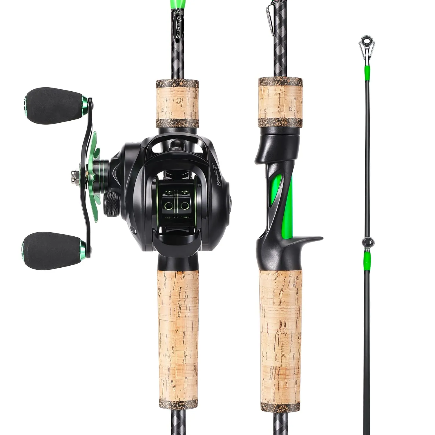 Sougayilang 6'0' Medium-Fast Fishing Rod Reel Combo with High-Speed Baitcasting Reel