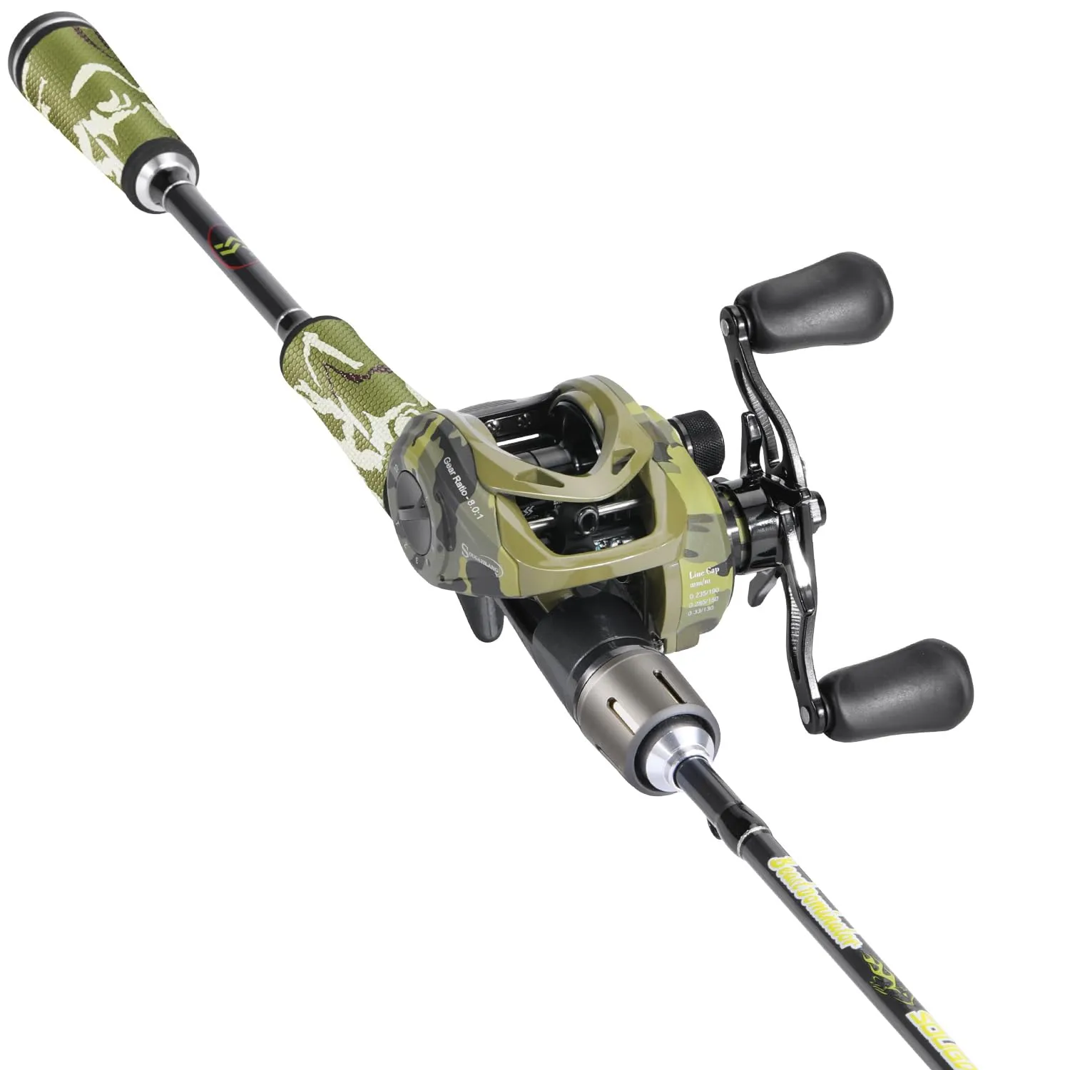 Sougayilang Baitcaster Combo - 30Ton+24Ton Graphite Fishing Rod with Camo Baitcasting Reel