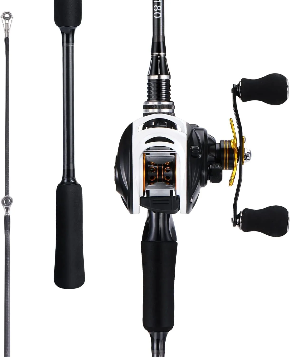 Sougayilang Fishing Rod Reel Combo, Lightweight Two-Section Spinning & Casting Fishing Pole