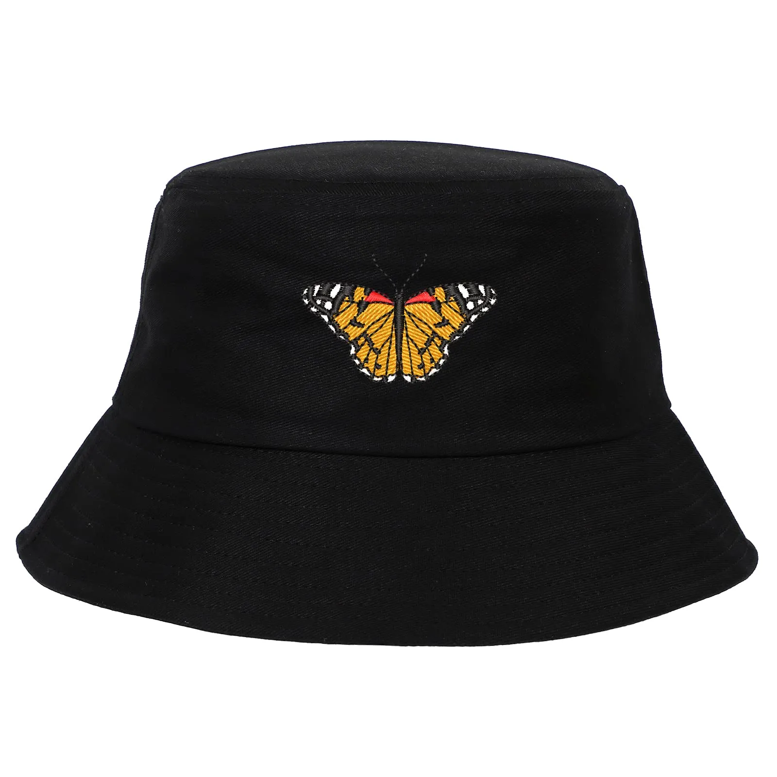 Stylish Sun Protection Cotton Fisherman Hat with Butterfly Embroidery for Men & Women