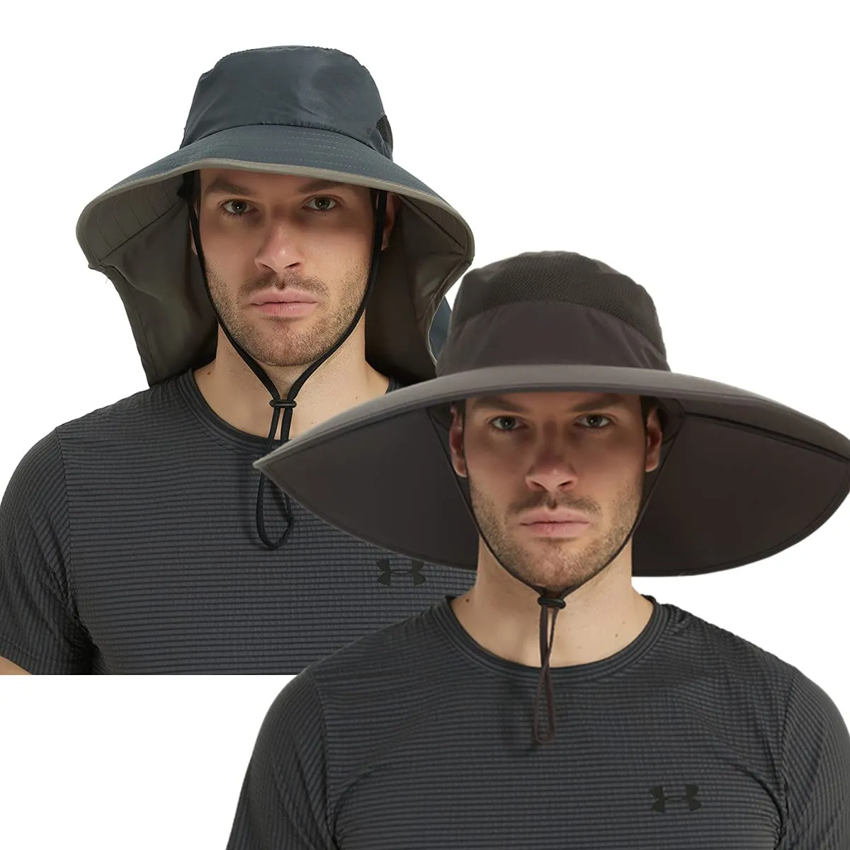 Super Wide Brim Waterproof Bucket Hat, Packable Sun Protection for Gardening/Fishing