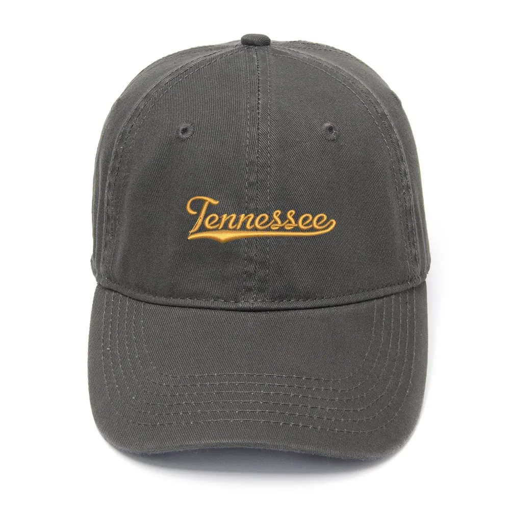 Tennessee Baseball Cap - Unisex Washed Cotton Adjustable Embroidered Hat