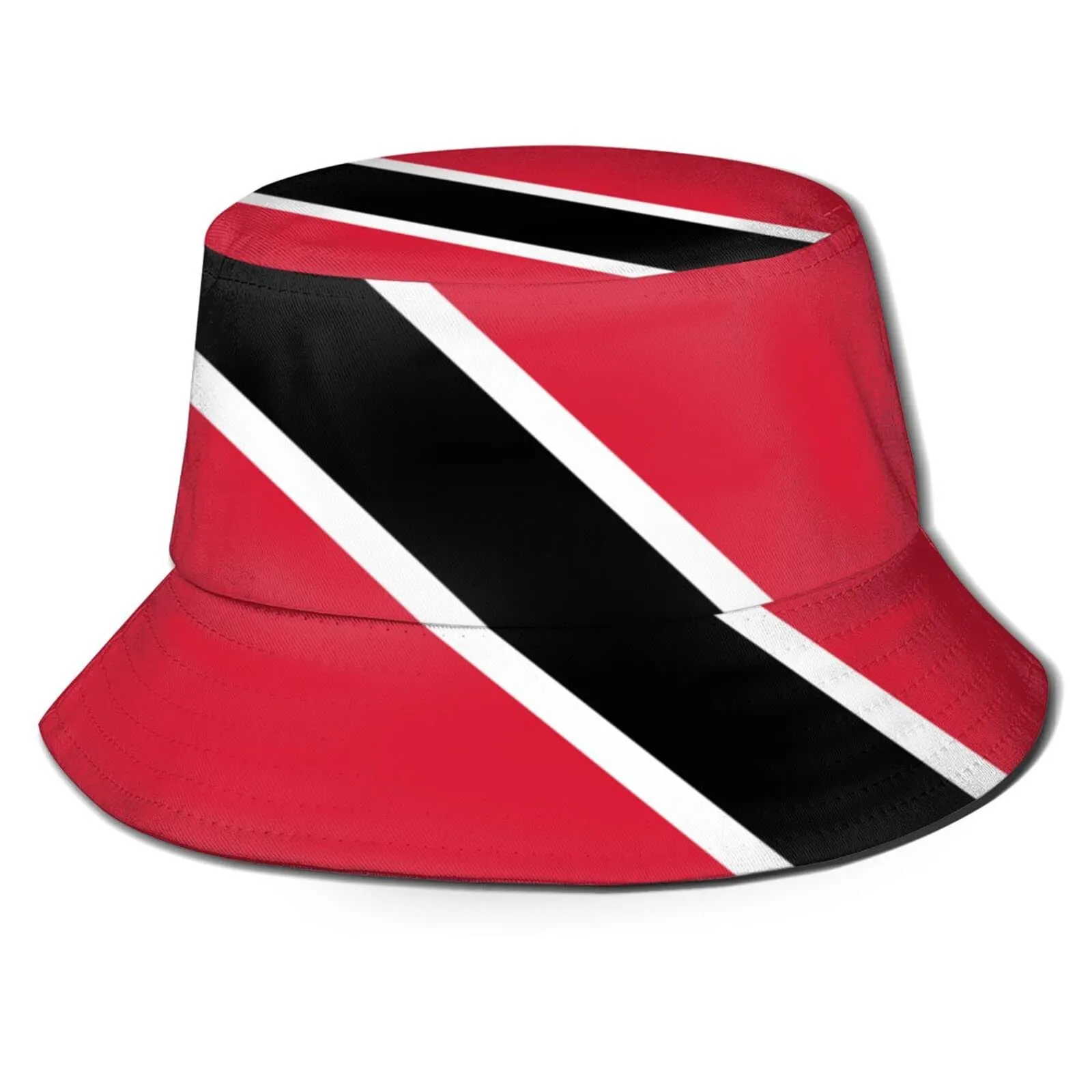 Trinidad and Tobago Flag Bucket Hat Unisex Summer Sun Hat, Black, Lightweight, Breathable