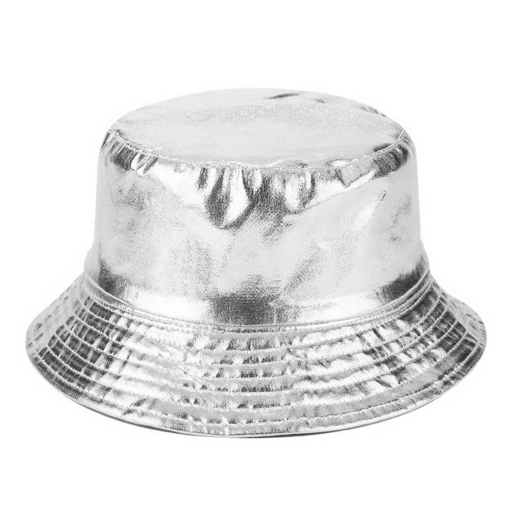 Unisex Metallic Bucket Hat - Reversible Gold/Silver Waterproof Fisherman Cap for Festivals