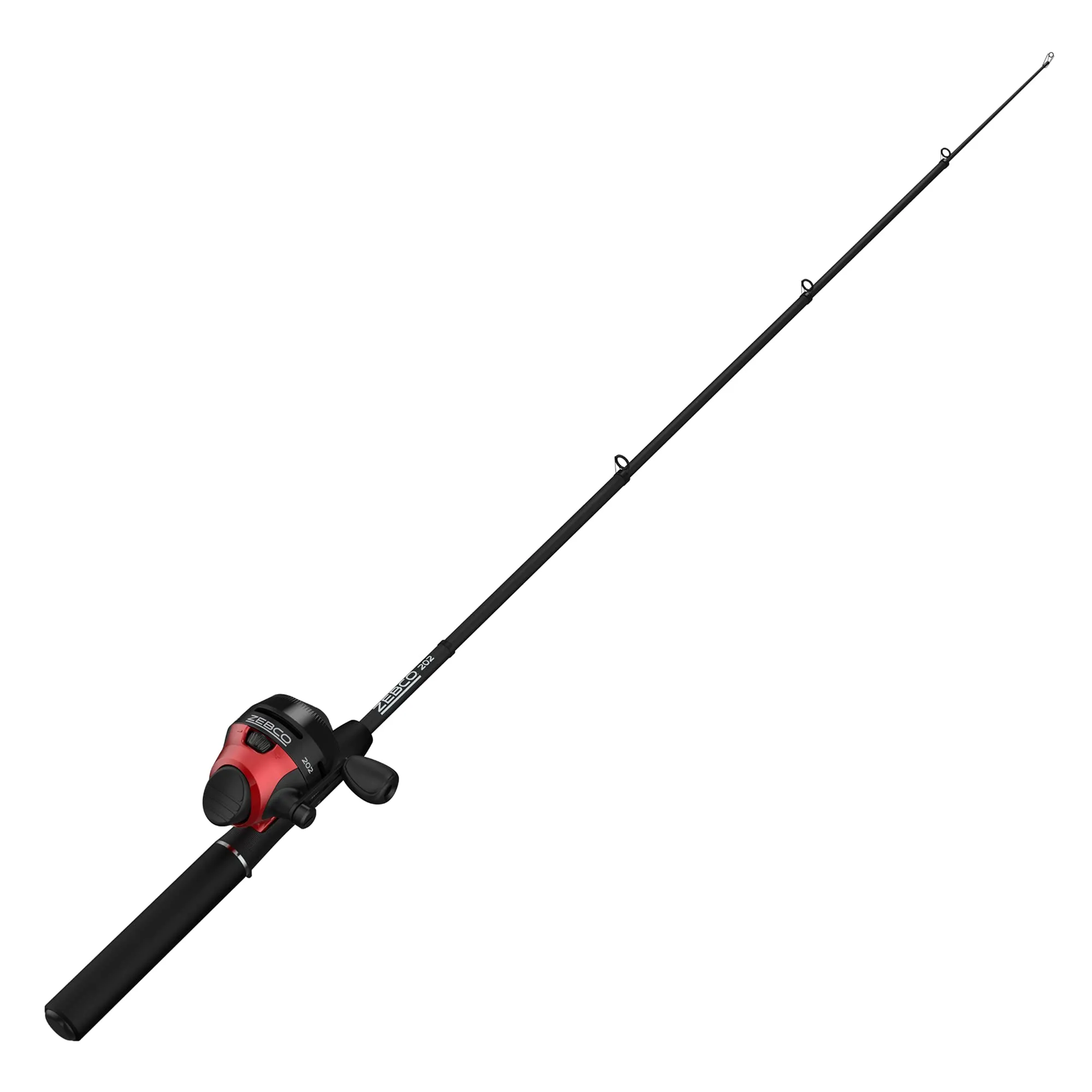 Zebco 202 Spincast Reel & 5'6' Telescopic Fishing Rod Combo, Right-Hand Retrieve, Black/Red